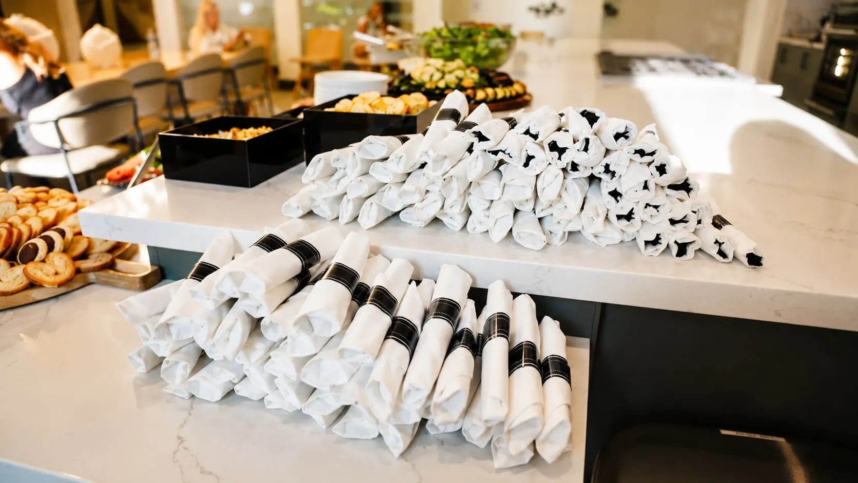 A dessert display of chocolate-dipped strawberries and sweets